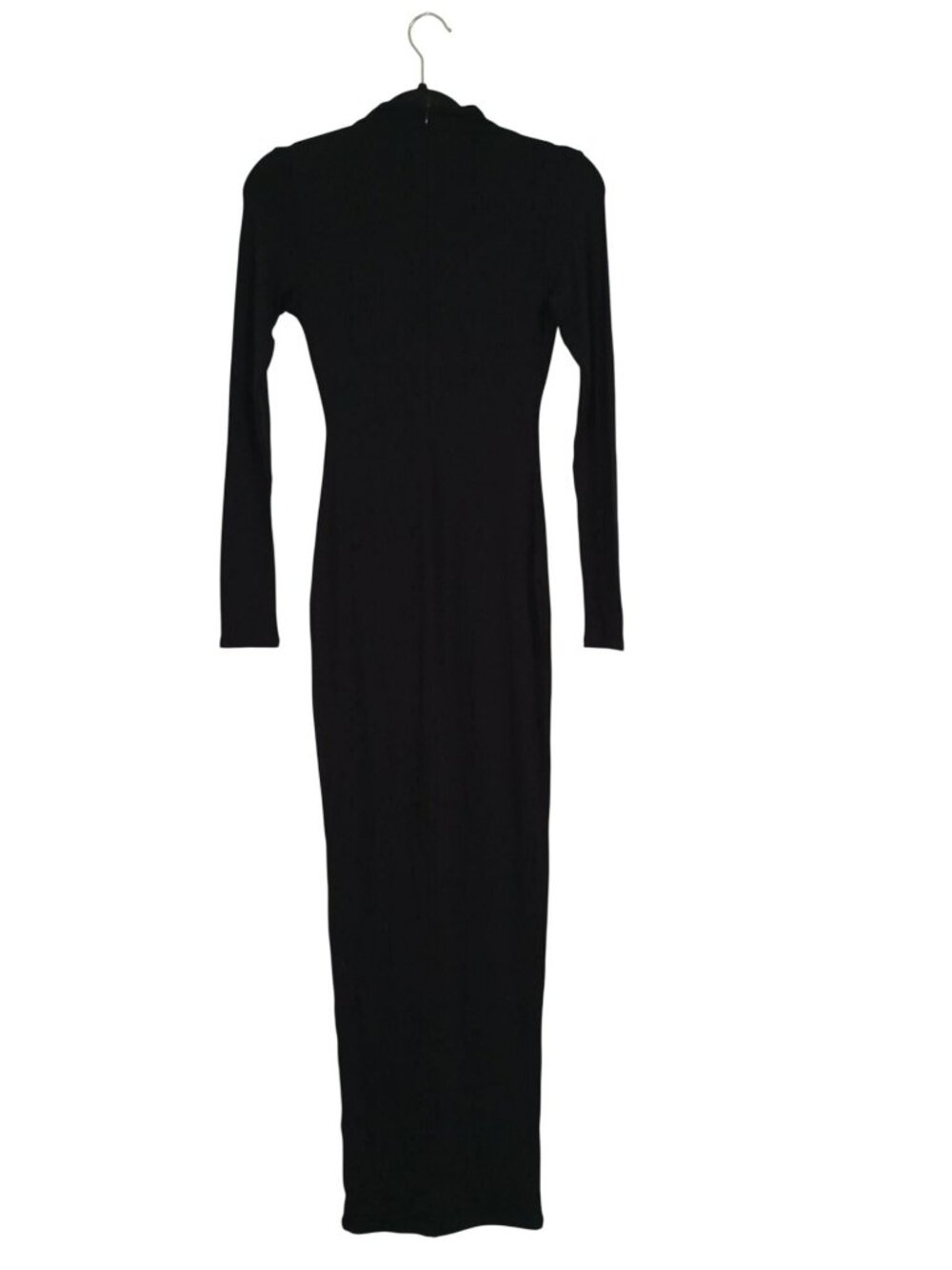 Naked Wardrobe Maxi Dress M Black Long Sleeve Back Zip Closure - Picture 11 of 12